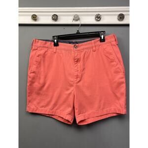 Nautica‎ Shorts Twill Mens size 36 Flat-Front Casual Pink Coral Pockets Preppy